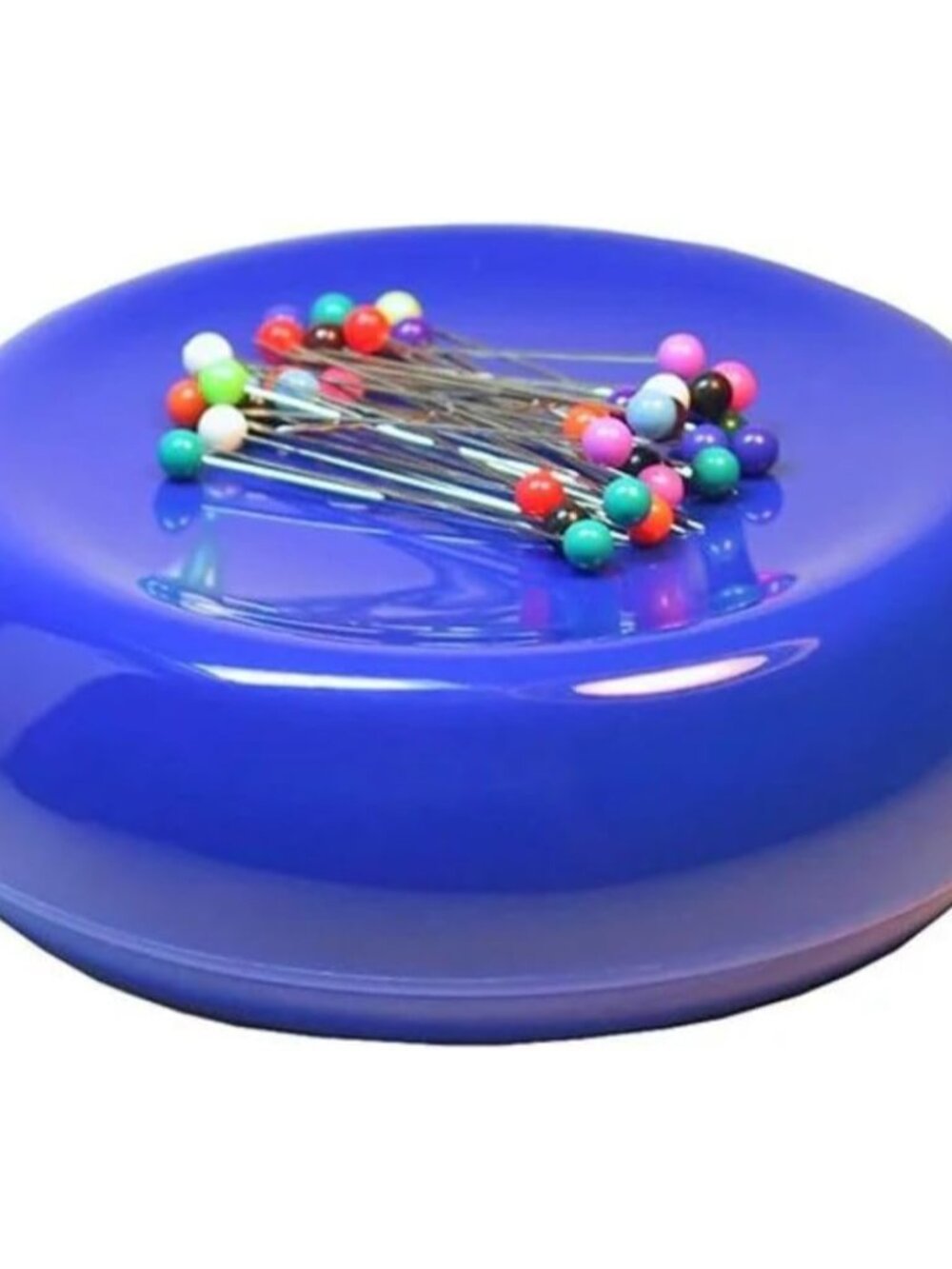 Magnetic Sewing Pincushion with 50 Plastic Head Pins – Magnet Pin Organizer for